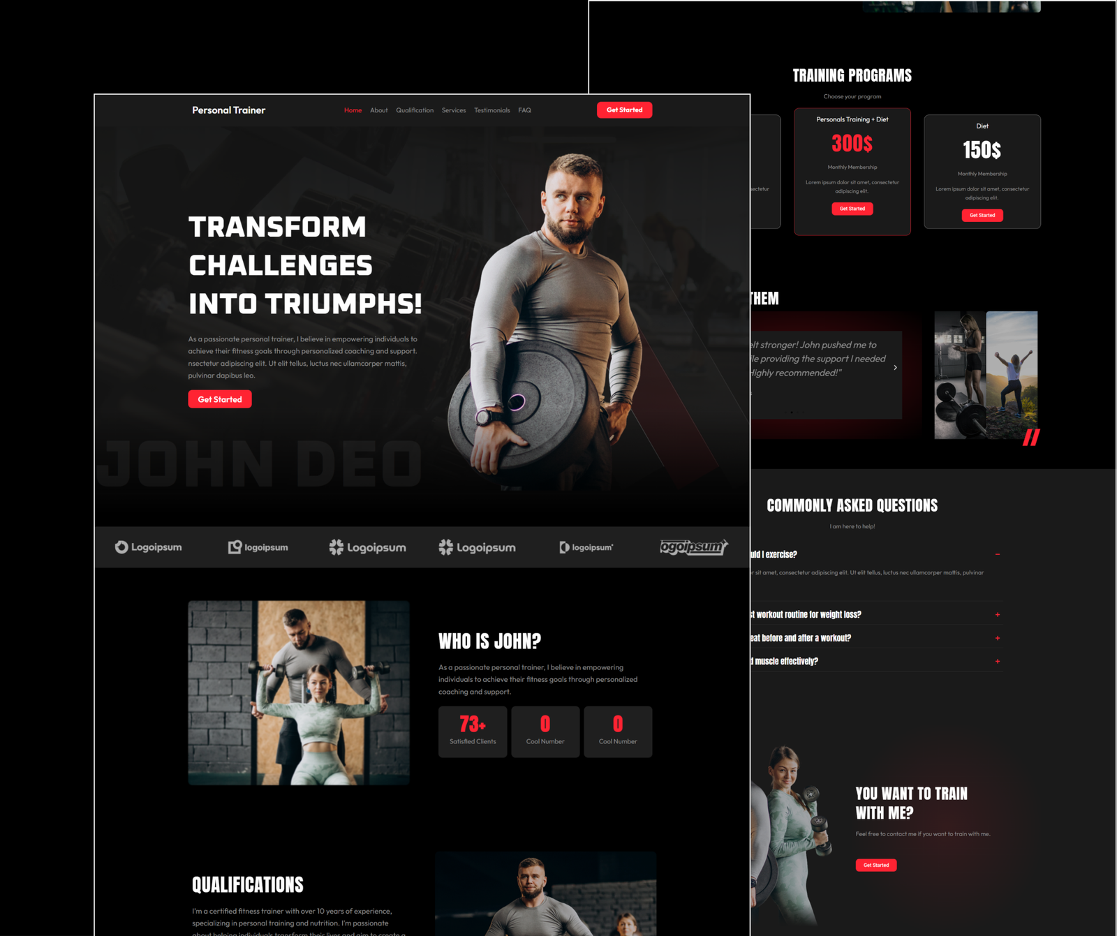 GYM Landing page